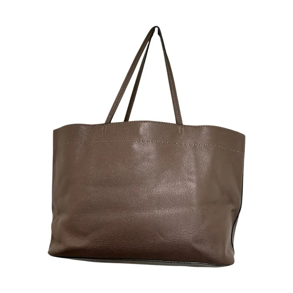 Tory Burch McGraw Granulated Leather Tote Bag - French gray (Excellent Cond)